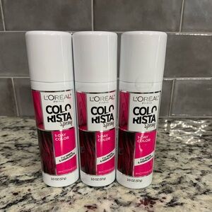 L'Oreal Set of 3 Colorista 1-Day Color Spray in Hot Pink- BNWT